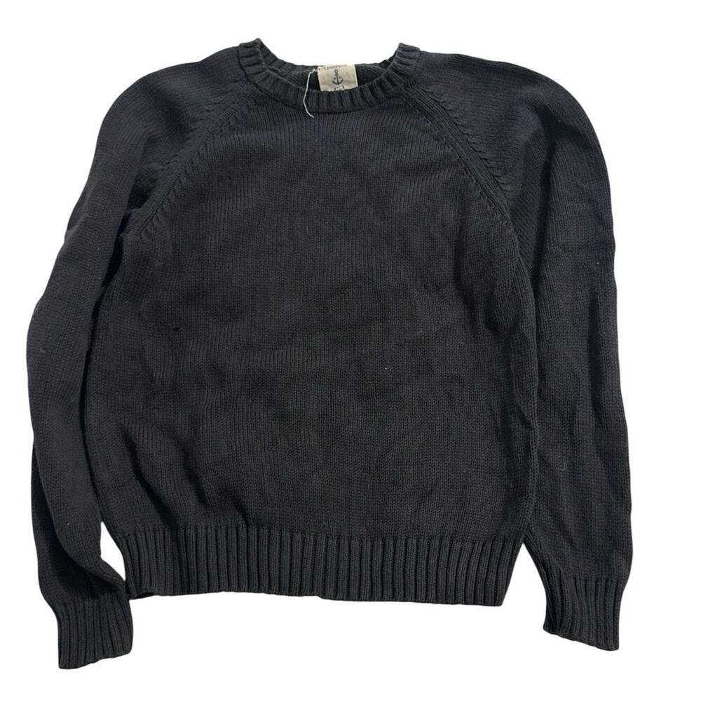 Lands’ End Black Cotton Sweater - M(10-12)